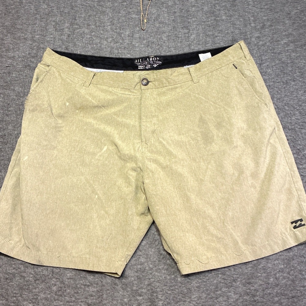 Billabong Hybrid Shorts Men 44 Tan Platinum X Stretch Crossfire Stains Swim Hike